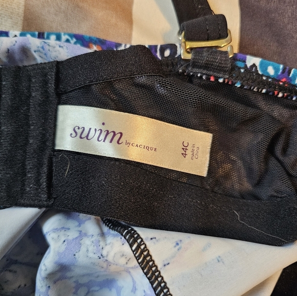 Swim by Cacique Tankini Top Underwired Beach Swimsuit Multicolor Design Size 44C - Picture 6 of 7